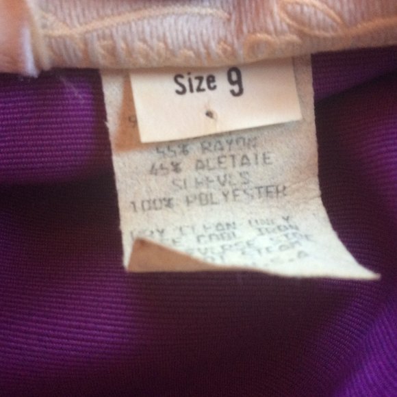 Benson & Smith Vintage 90s Purple Iridescent w/Black Sheer Sleeves Blazer Size 9 - Picture 4 of 5